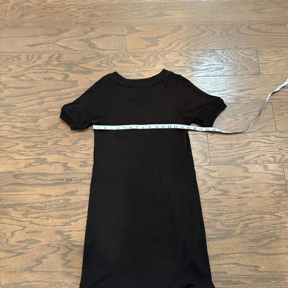 Diane von Furstenberg Light Weight Ceili Black Wool Short Sleeve Dress Size 6 - Picture 4 of 7